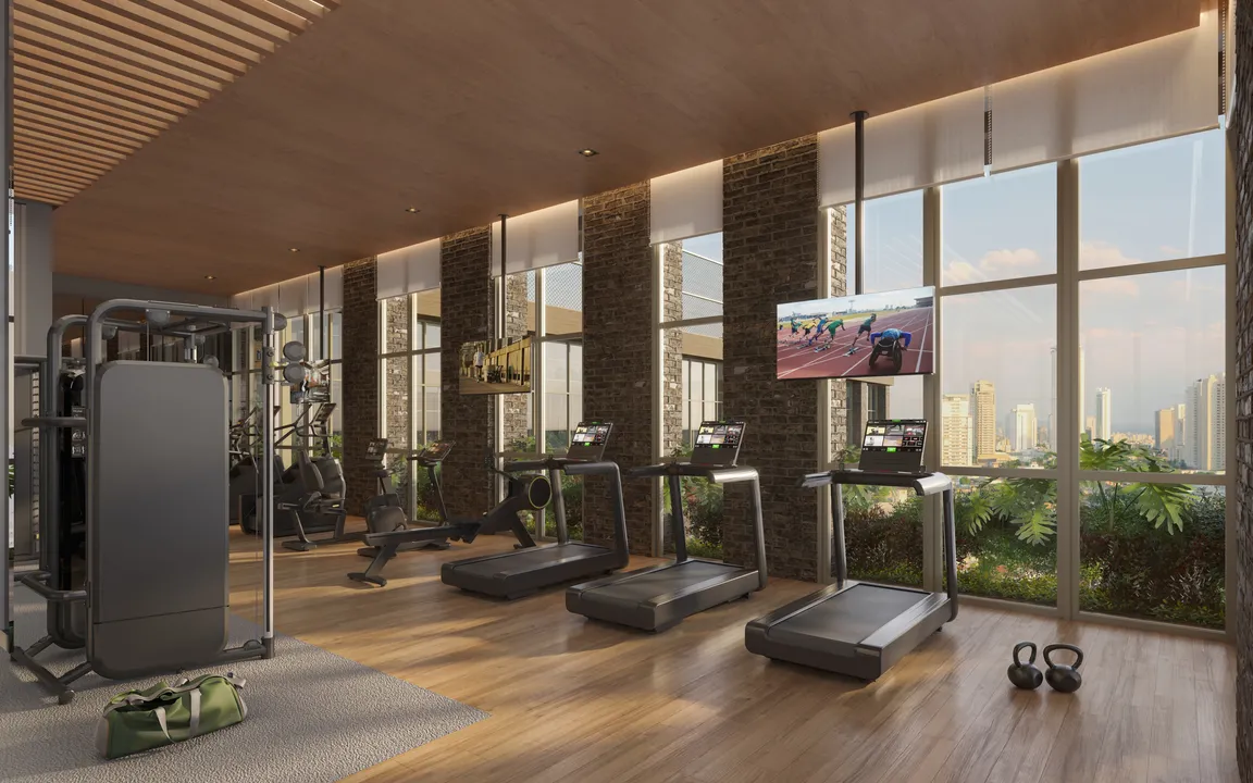 Espaço fitness equipado